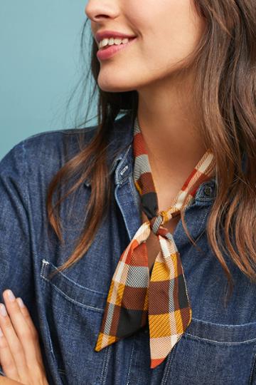 Anthropologie Windmill Plaid Kerchief Scarf