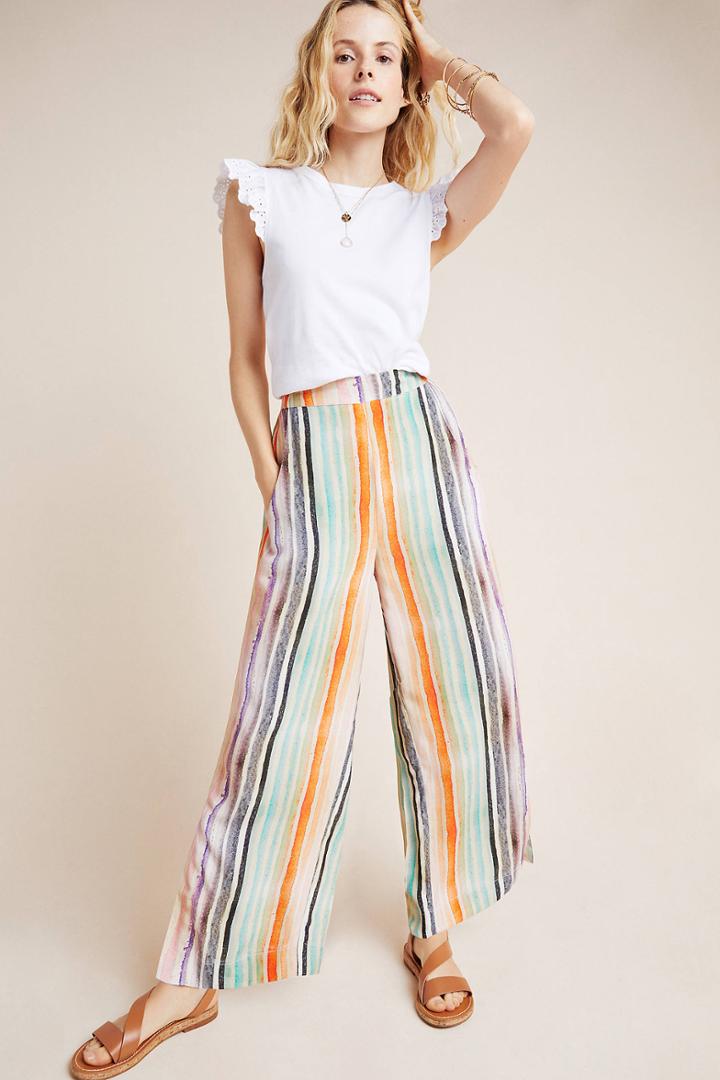 Bl-nk Mina Striped Wide-leg Pants