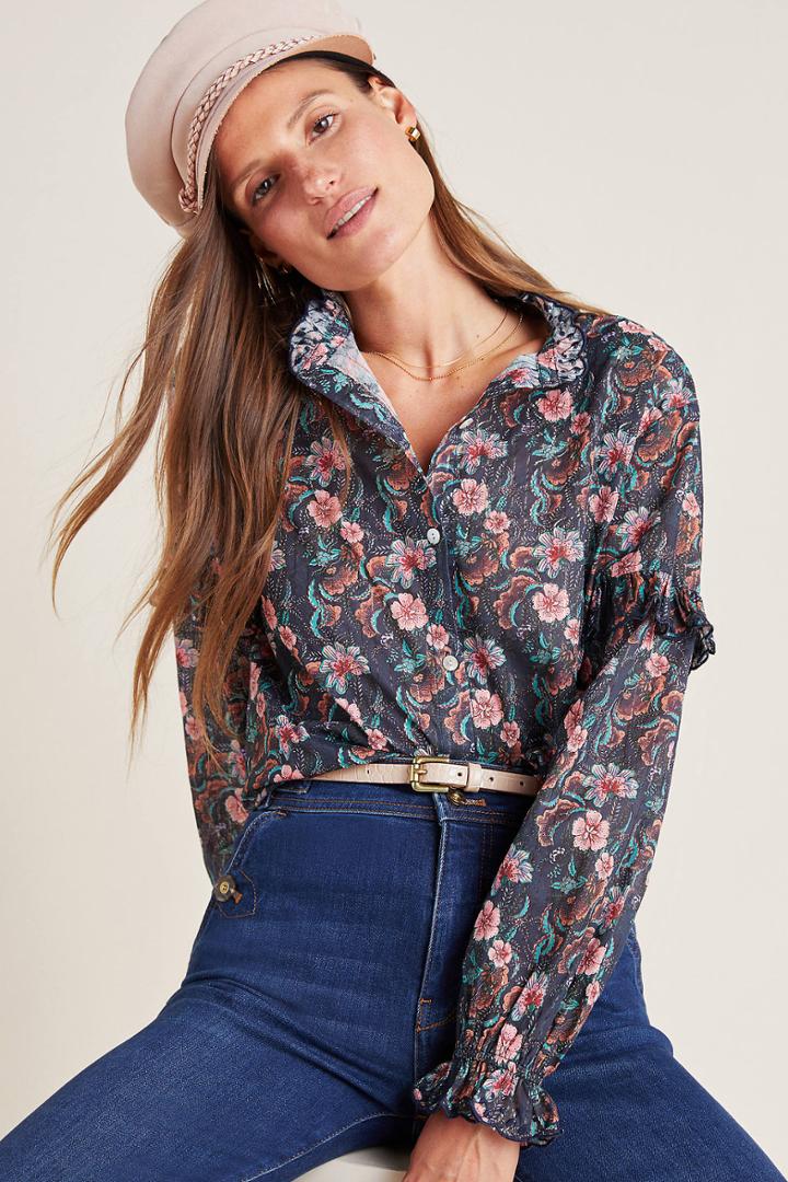 Louise Misha Fig Floral Blouse