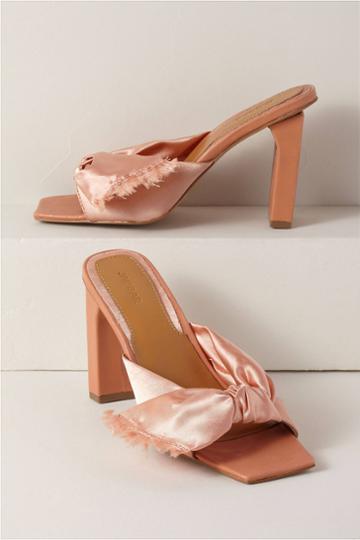 Anthropologie Knot Satin Heels