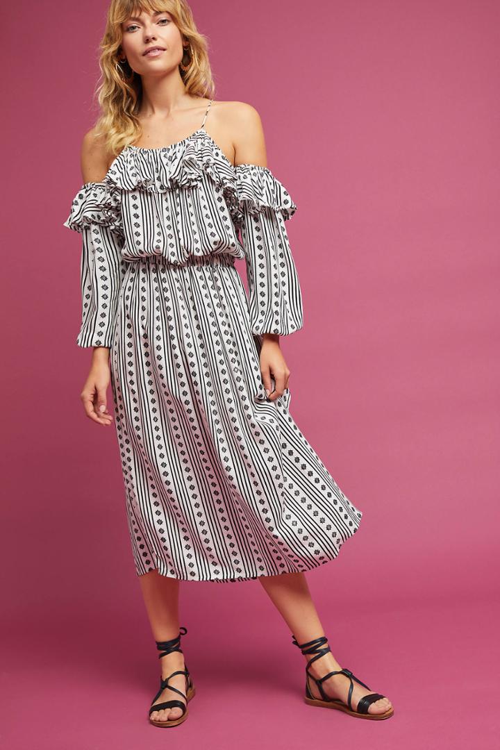 Steele Misha Open-shoulder Midi Dress
