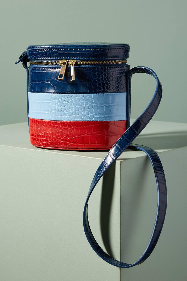 Anthropologie Louisa Striped Bucket Bag