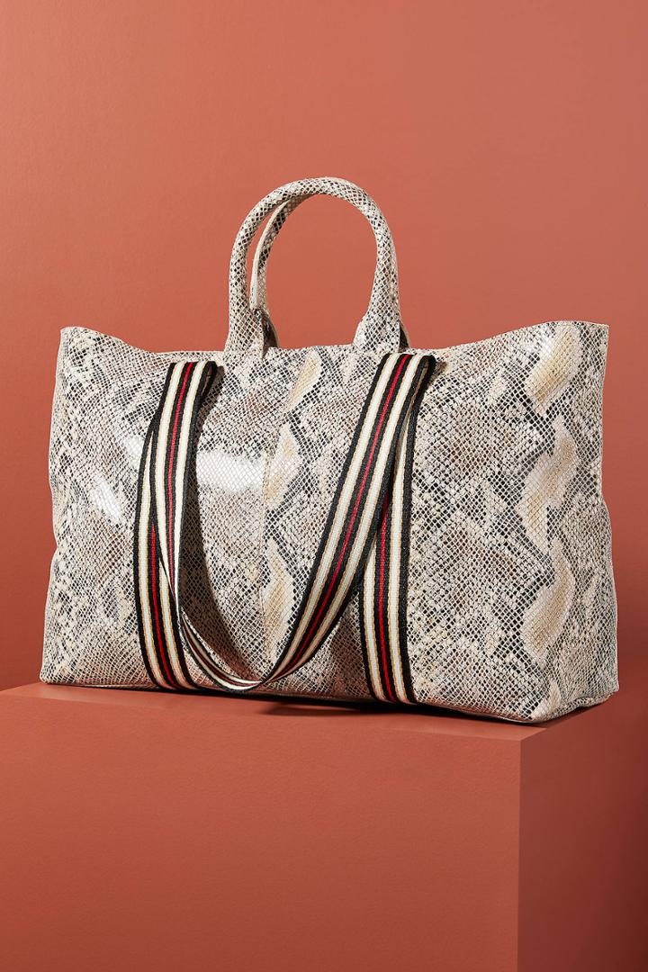 Anthropologie Greta Snake-printed Tote Bag