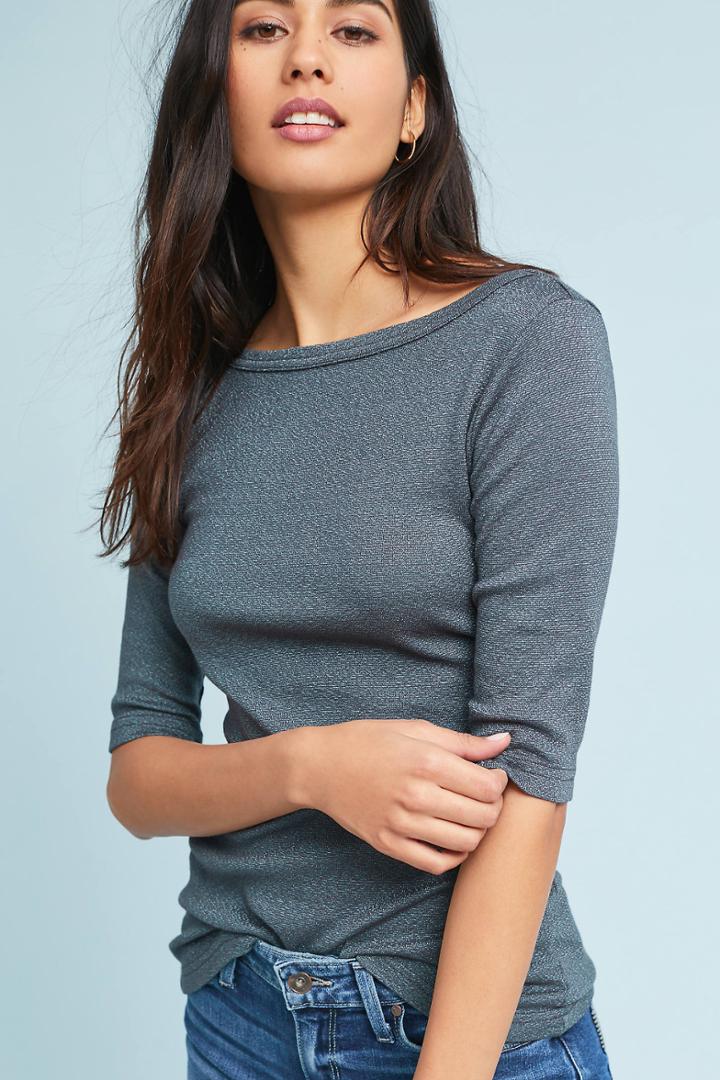 Michael Stars Boat Neck Shine Top