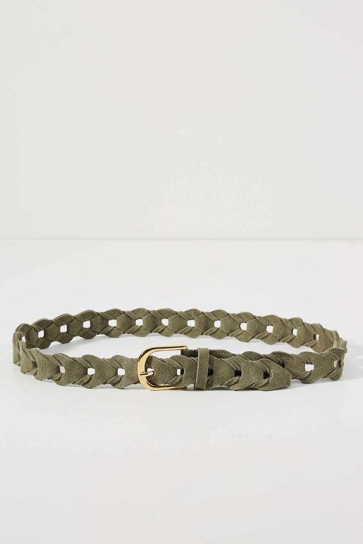 Linea Pelle Woven Suede Skinny Belt