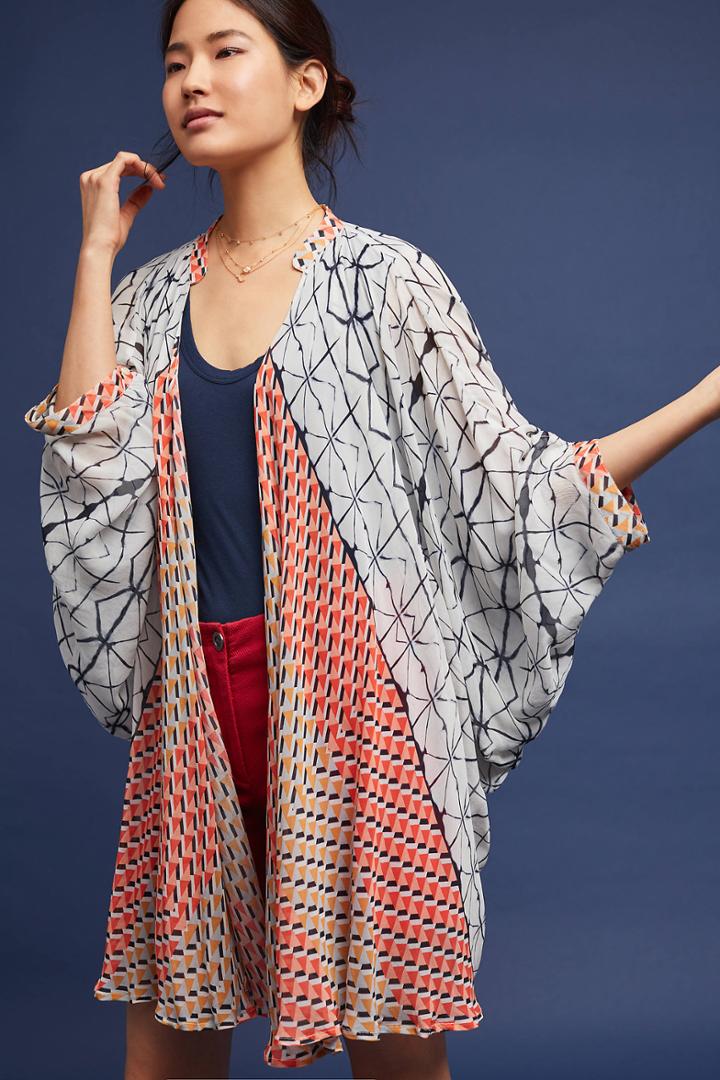 Anthropologie Cora Geometric Kimono