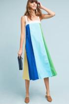 Mds Stripes Colorblock Panel Midi Dress