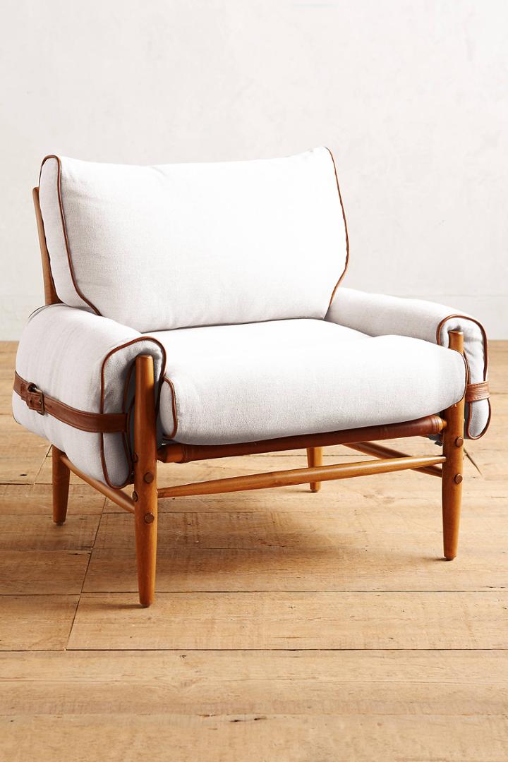 Anthropologie Belgian Linen Rhys Chair