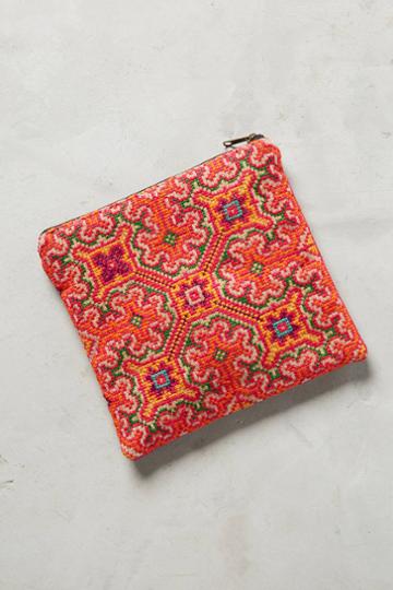 Momo Design Thinking Pink Embroidered Pouch