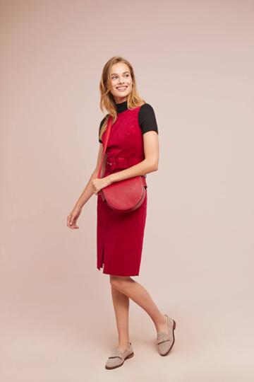 Adria Moss Belted Corduroy Dress