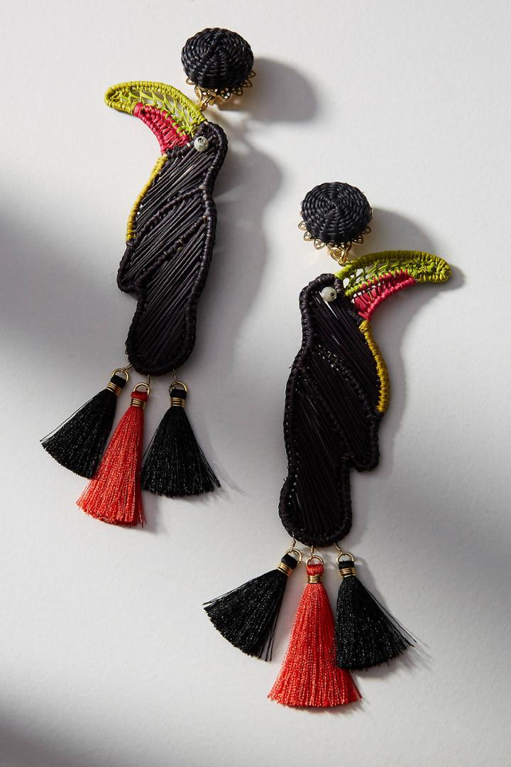 Mercedes Salazar Woven Bird Drop Earrings