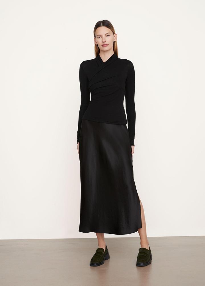 Vince Long Sleeve Fixed Wrap Top