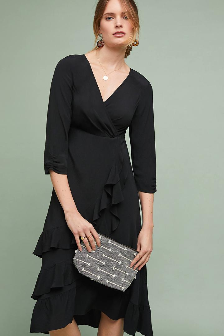 Maeve Ruched Wrap Dress
