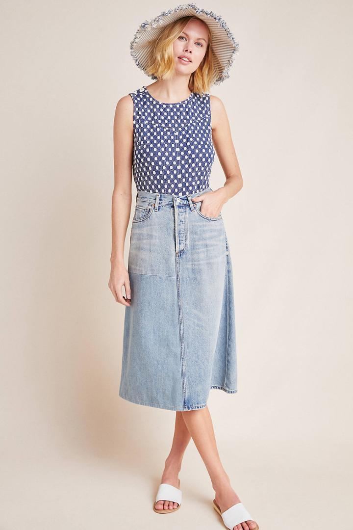 Current Air Buttoned Polka Dot Tank