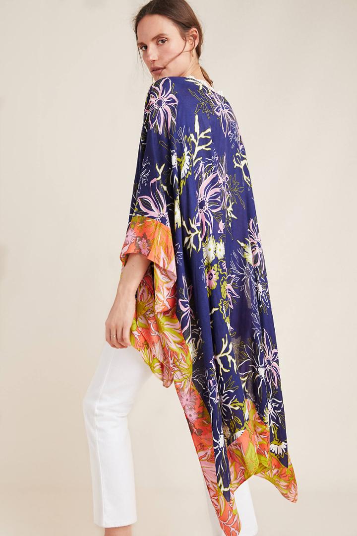 Anthropologie Fanciful Florals Kimono
