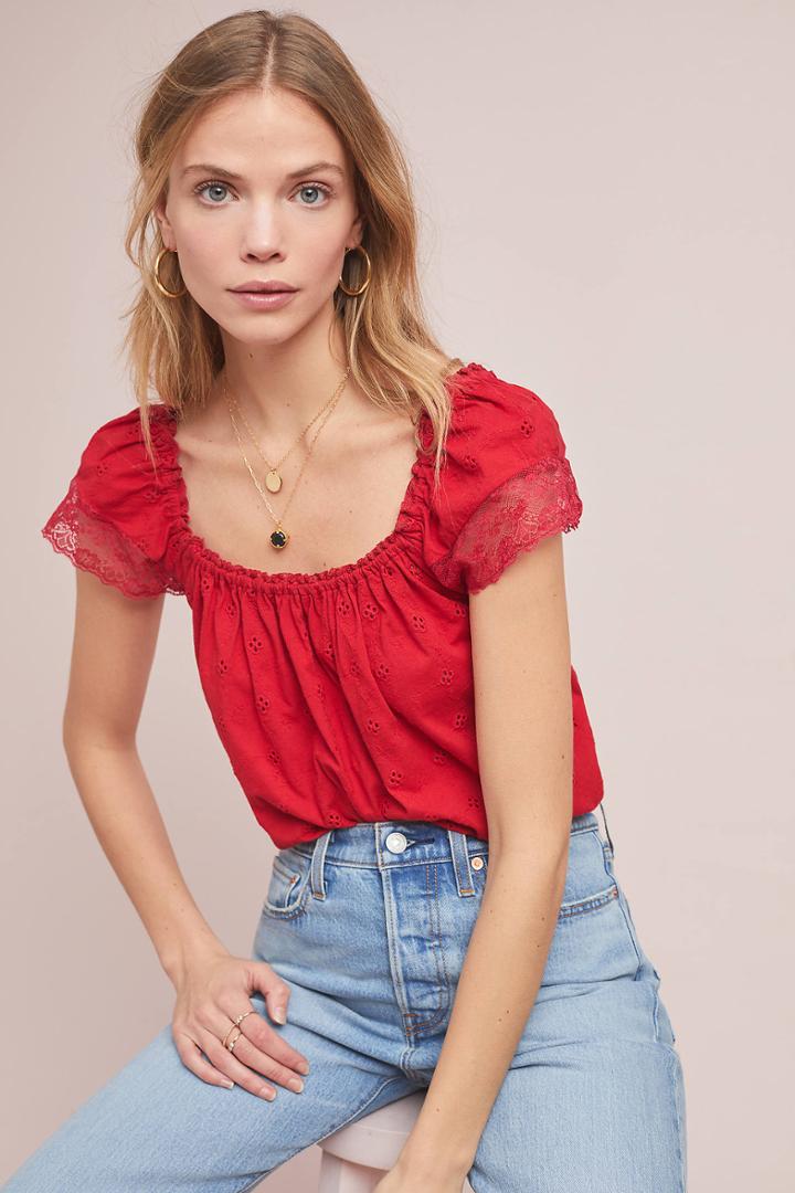 Ranna Gill Rosalind Eyelet Top