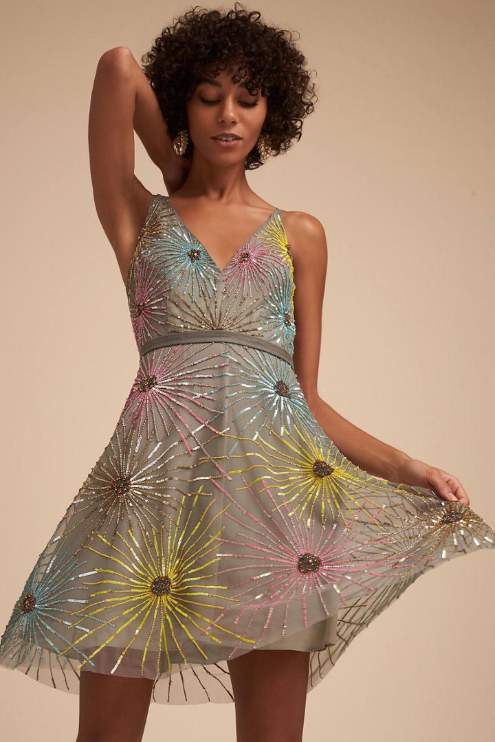 Anthropologie Sparkler Wedding Guest Dress