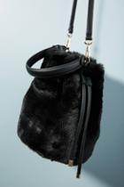 Anthropologie Faux Fur Crossbody Bucket Bag