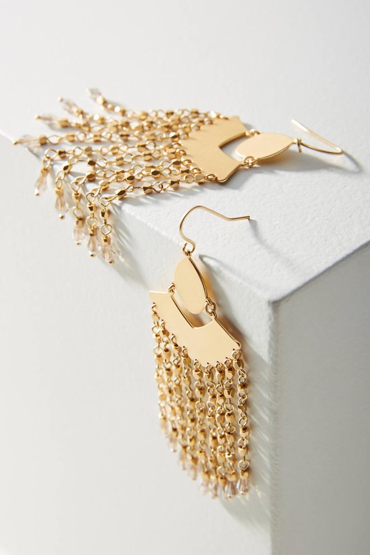 Anthropologie Meilani Fringed Drop Earrings