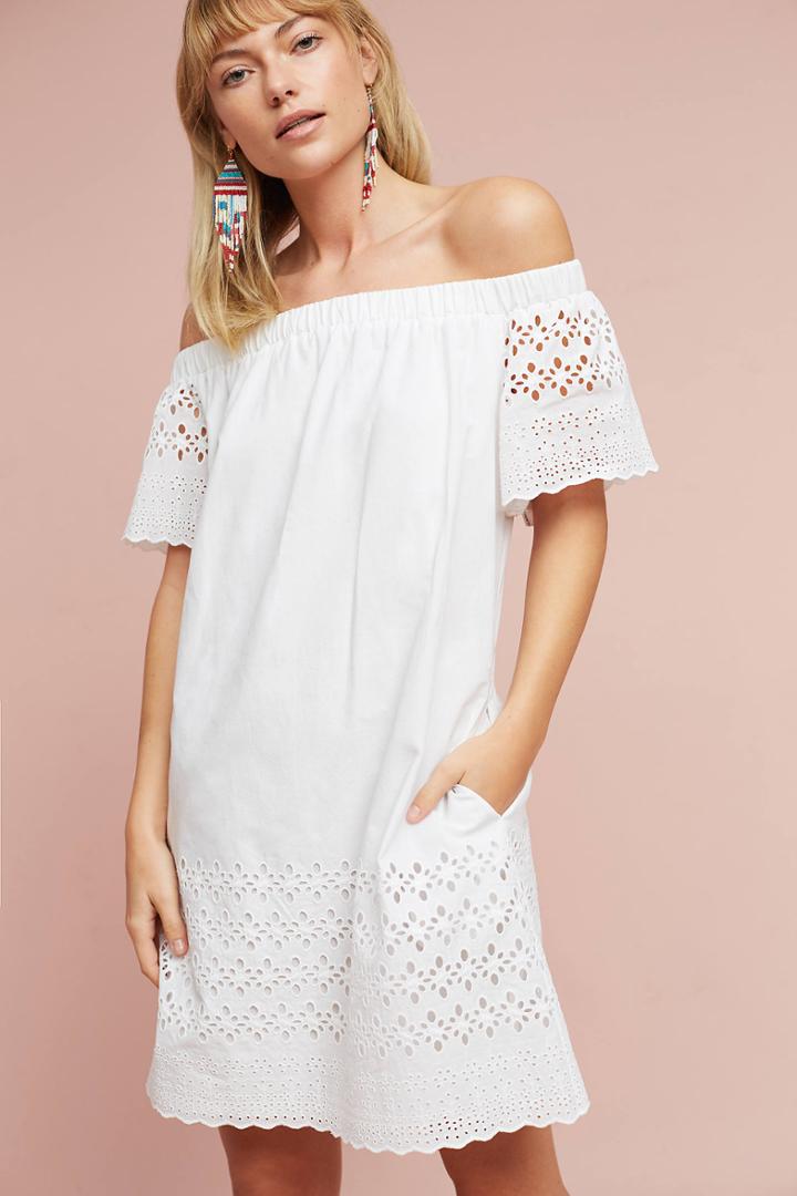Donna Morgan Off-the-shoulder Eyelet Dress