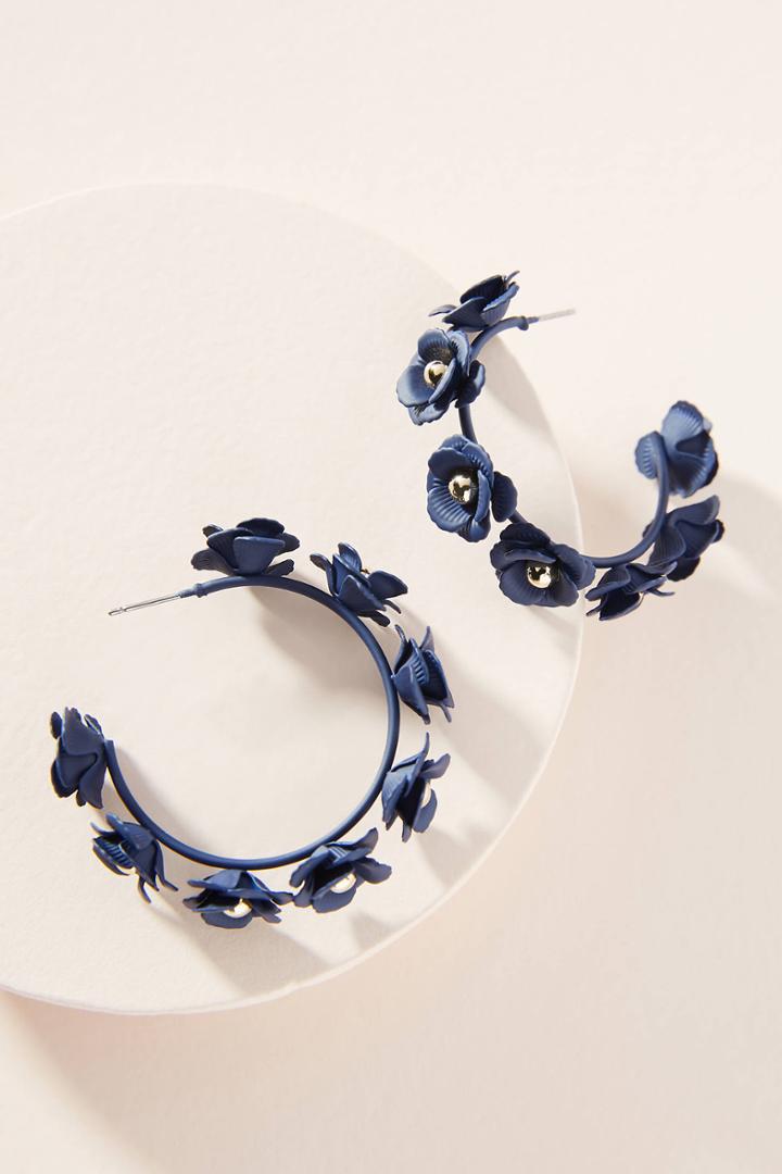 Anthropologie Autumnal Blooms Hoop Earrings