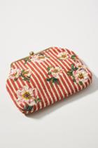 Anthropologie Budding Blooms Striped Clutch