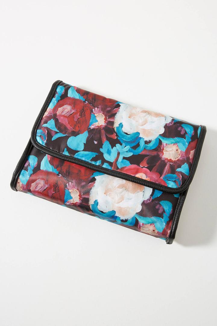 Anthropologie Floral Overlay Travel Bag