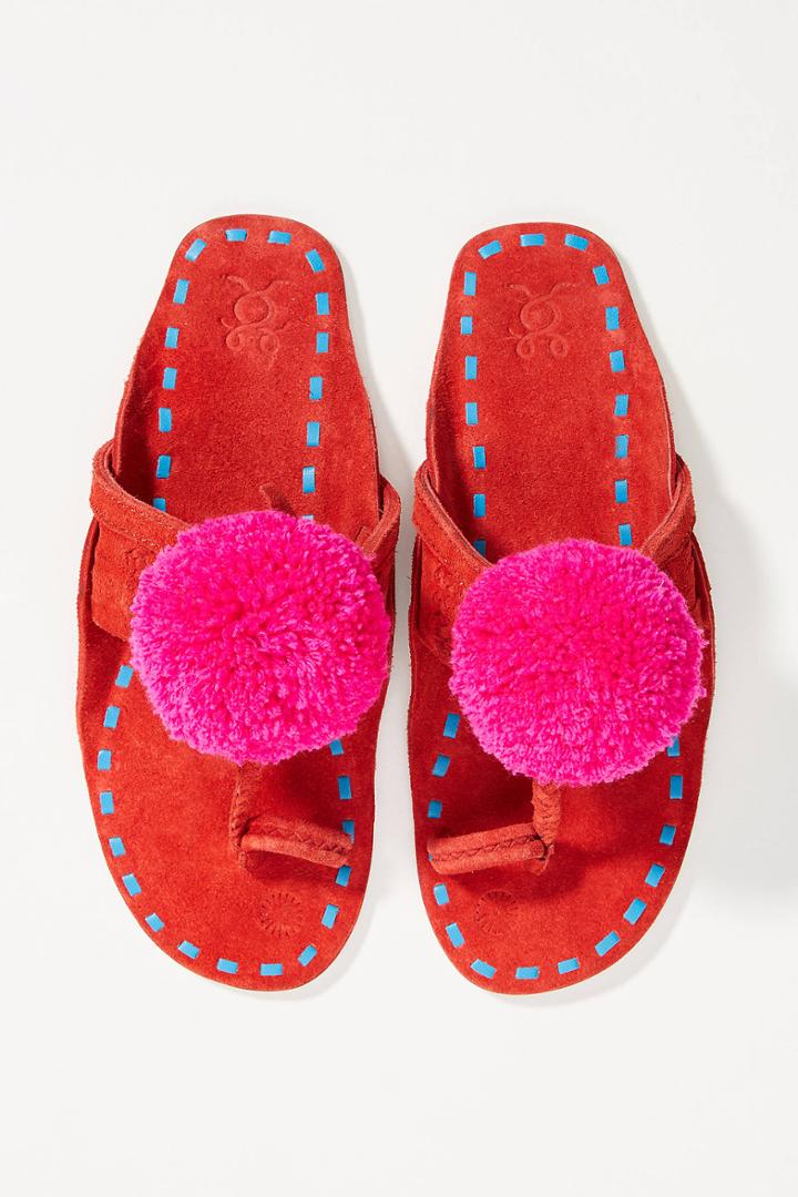 Figue X Anthropologie Leo Pom Pom Sandals