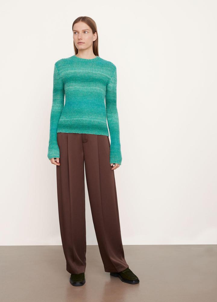 Vince Space Dye Print Crew Neck Sweater