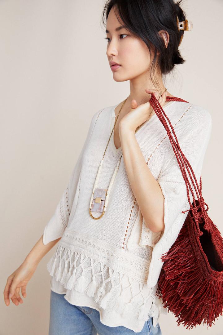 Anthropologie Kaya Tasseled Pullover
