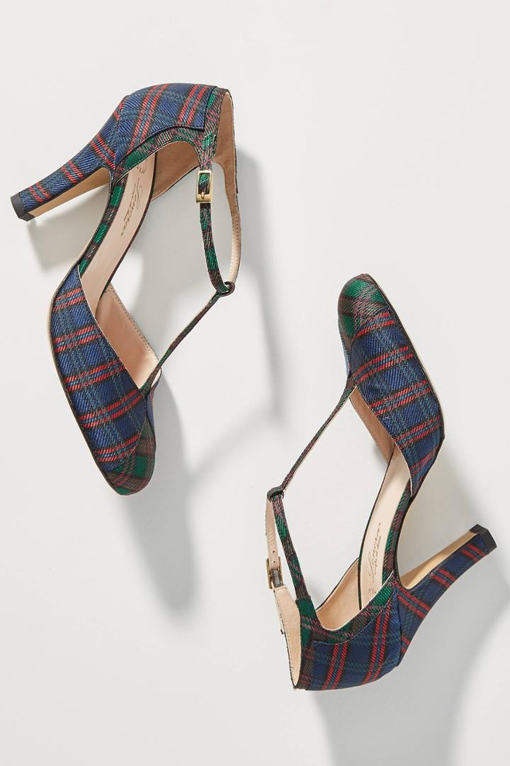 Lenora Aida Plaid T-strap Heels
