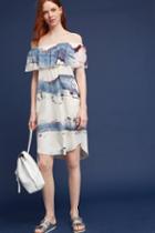 Go By Go Silk Brushstrokes Silk Off-the-shoulder Dress