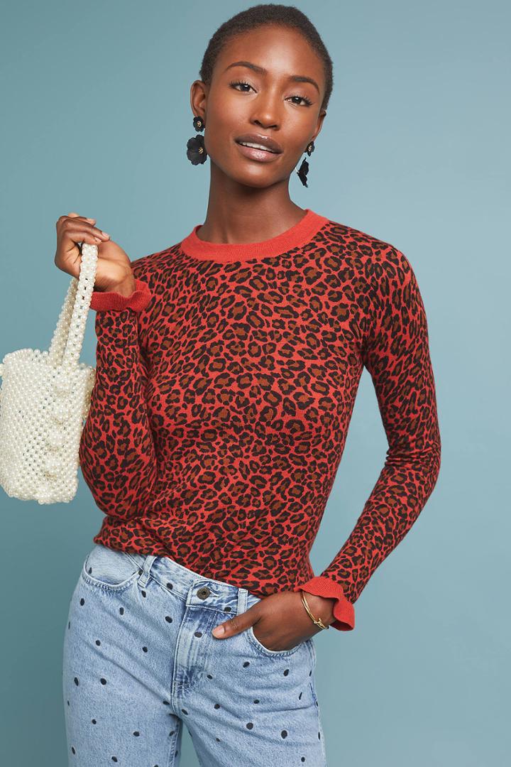 Anthropologie Ruby Leopard Pullover