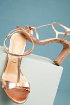 Vicenza Metallic Bow T-strap Heels