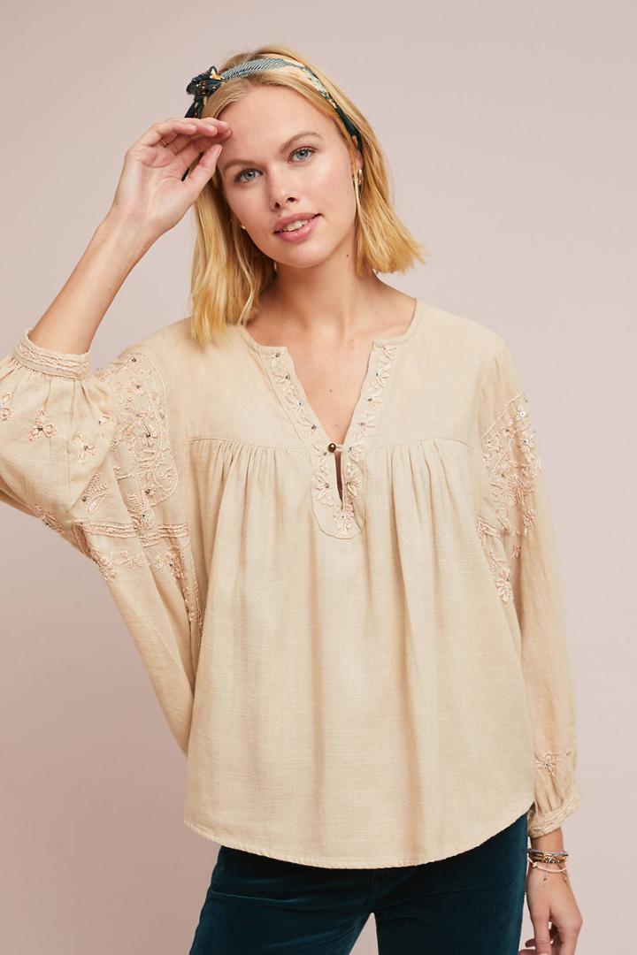 Raga Sandy Embroidered Peasant Top