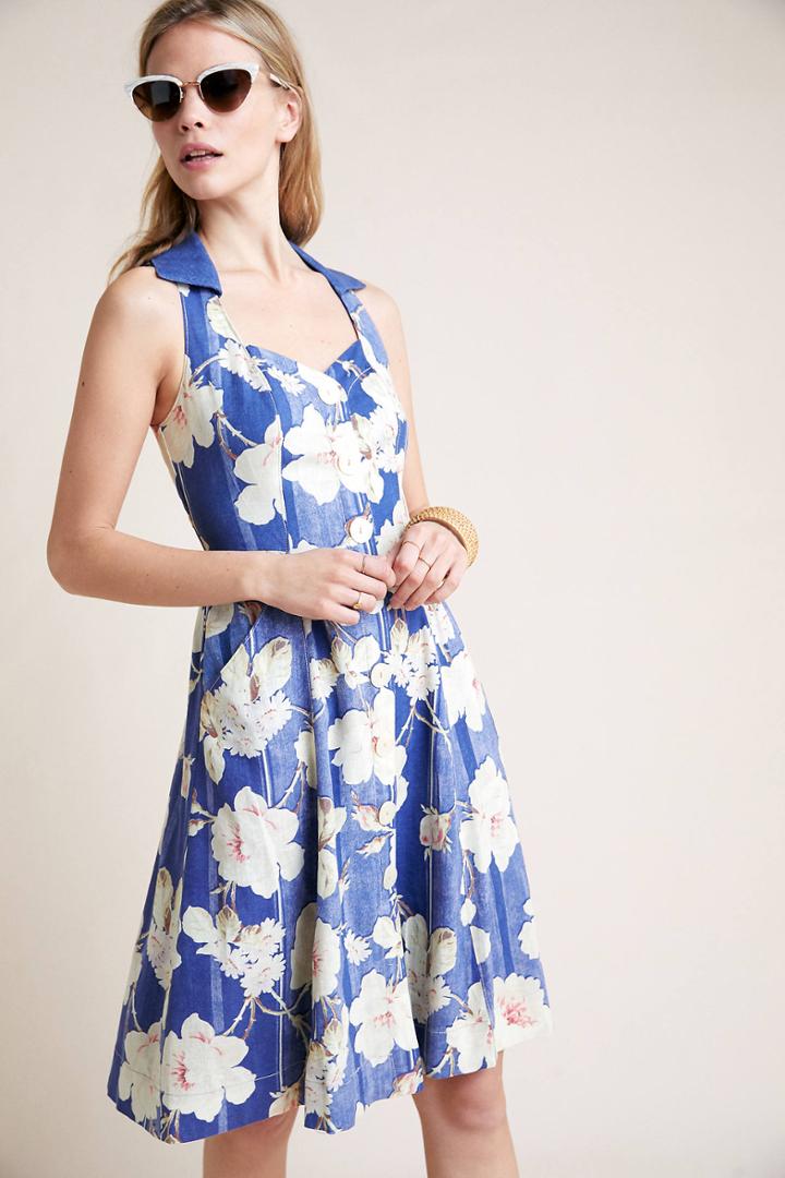 Anthropologie Camellia Collared Dress