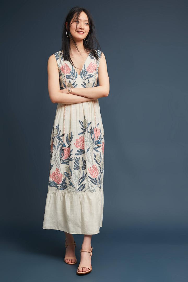 Grassroot By Anita Dongre Florence Embroidered Maxi Dress