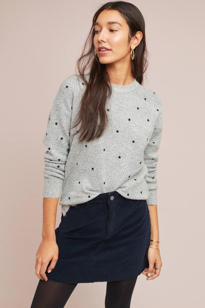Moth Galaxy Embroidered Pullover
