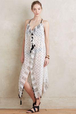Anthropologie Sl Black Tri Scarf Dress