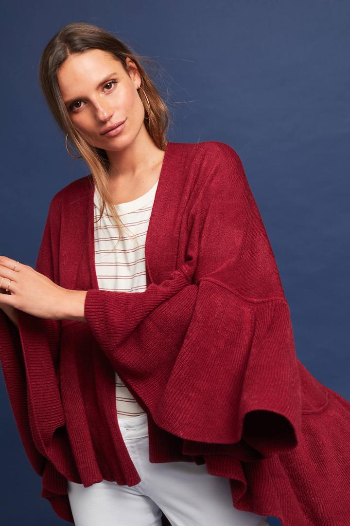 Anthropologie Talma Ruffled Poncho