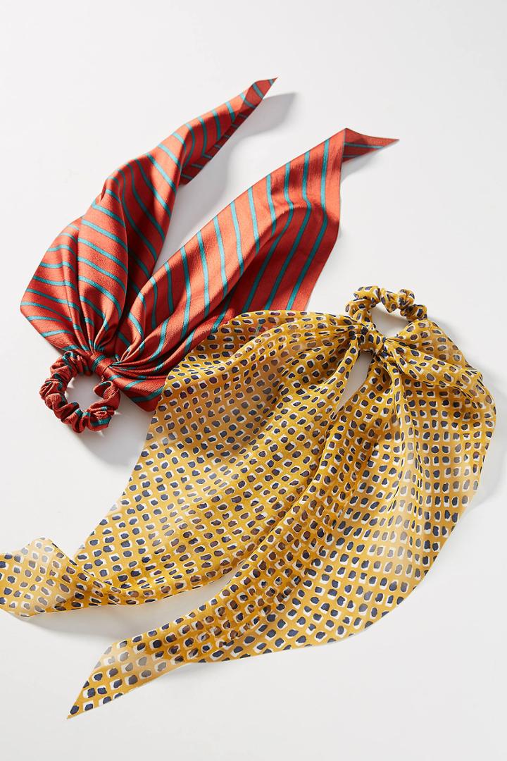Anthropologie Taylor Scarf Ponytail Holder Set