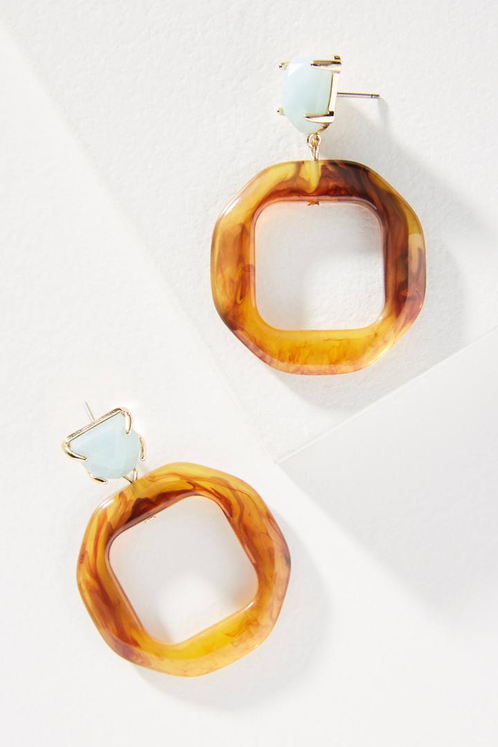 Anthropologie Donna Hooped Drop Earrings