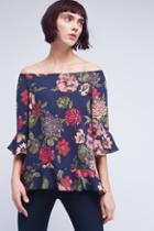 Paper Crown Floral Off-the-shoulder Tunic Top