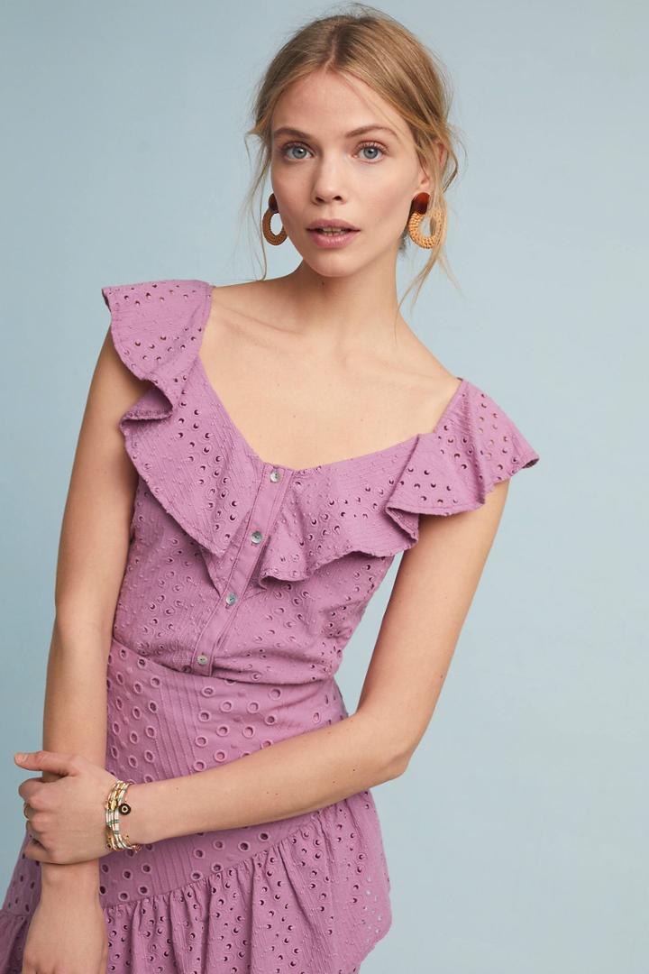 Dolan Left Coast June Ruffled Eyelet Blouse