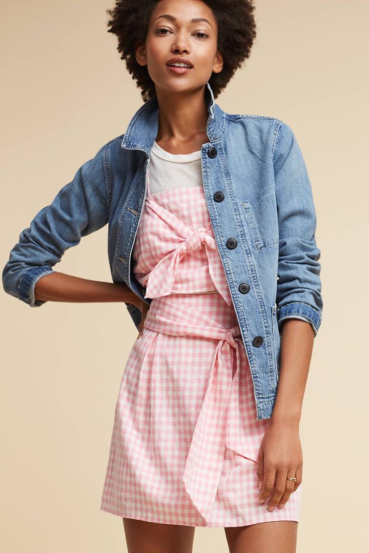 Joa Tie-front Gingham Tank