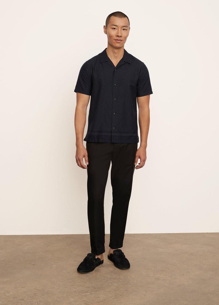 Vince Border Print Short Sleeve Shirt