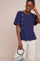 Sunday In Brooklyn Buttoned Peplum Top