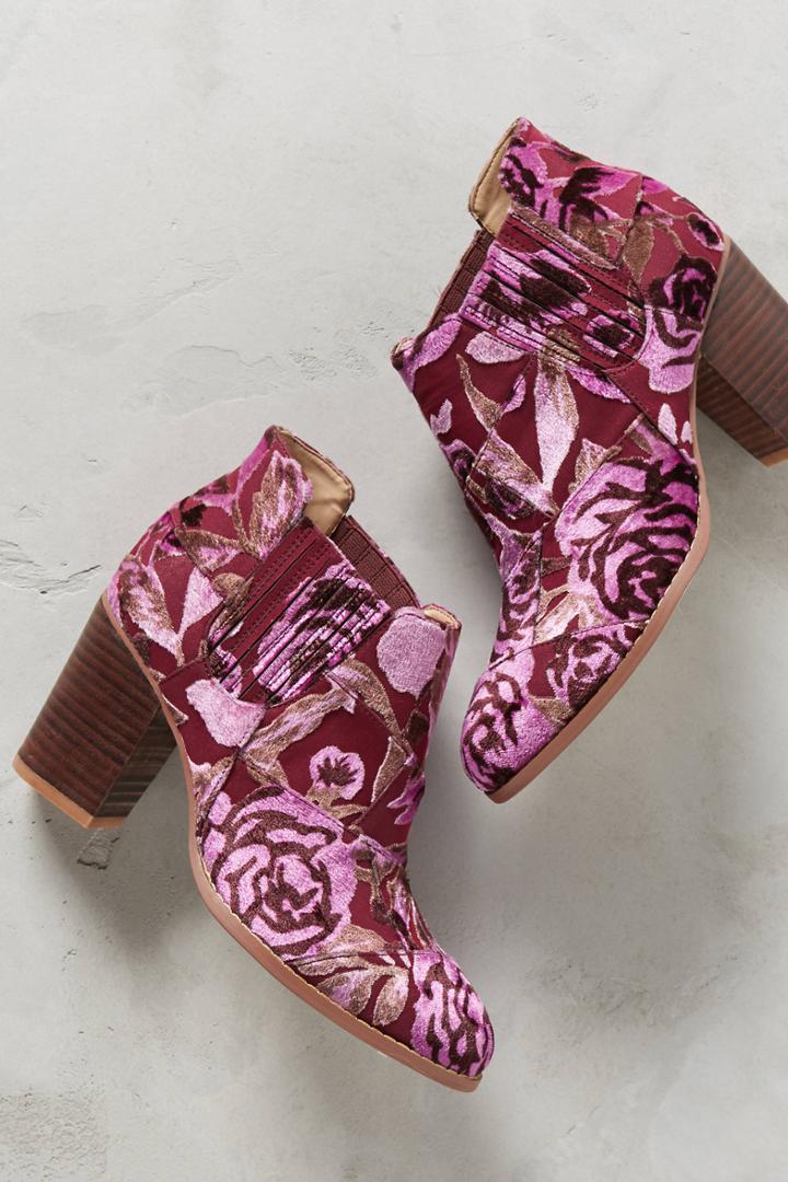 Billy Ella Floral Burnout Velvet Booties