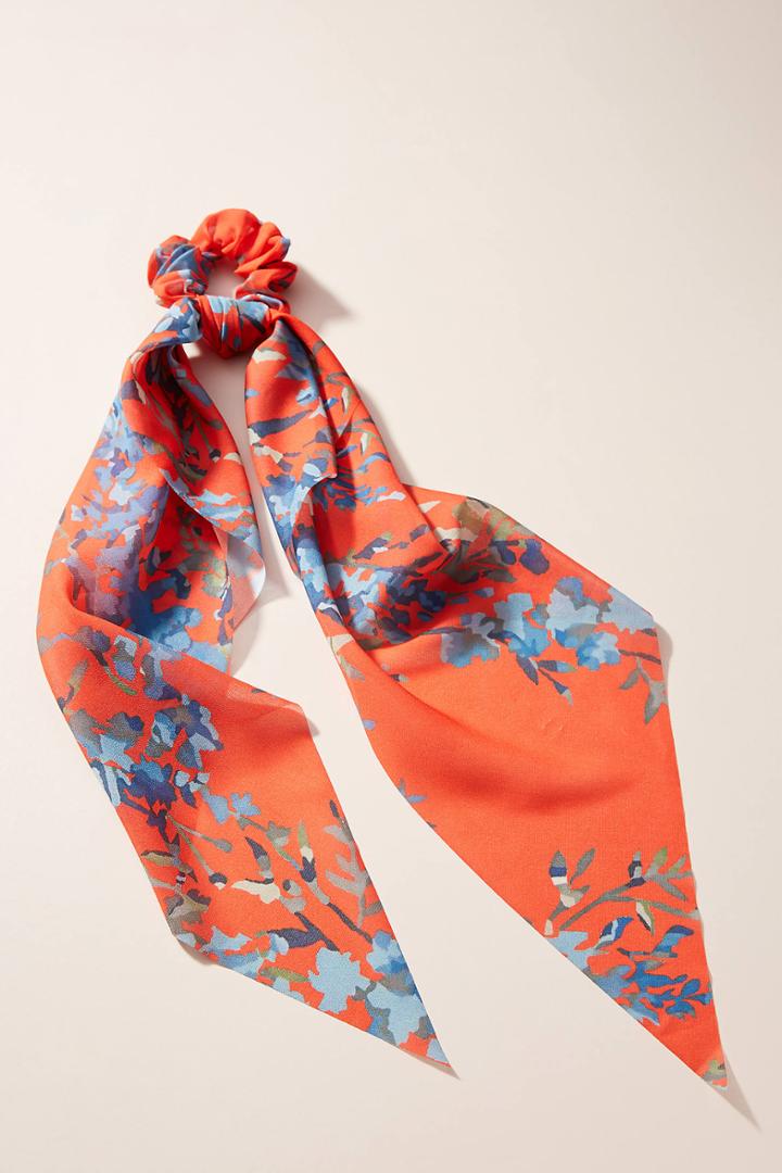 Anthropologie Lola Floral Scarf Ponytail Holder