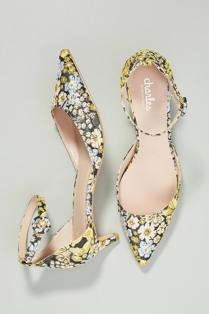 Charles David Brocade Kitten Heels